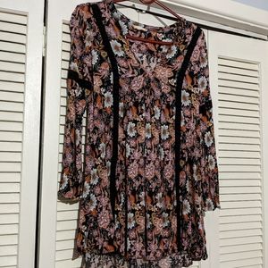 Bell Sleeve Boho Floral Dress